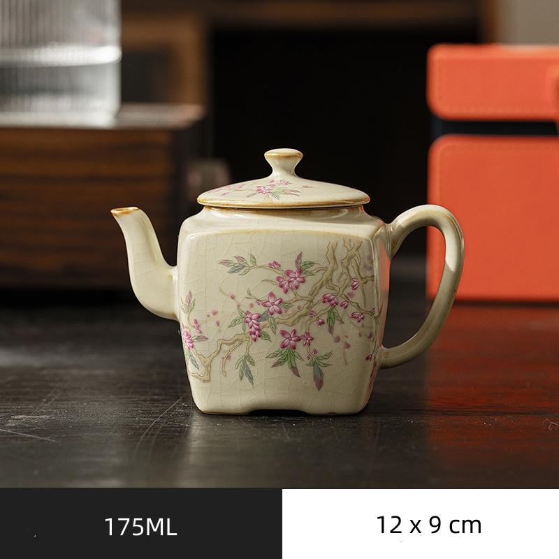 Ru Kiln Open Piece Ceramic Teapot Handmade  Ru Porcelain Xishi Pot Tea Maker Kettle Portable Kung Fu Teapot