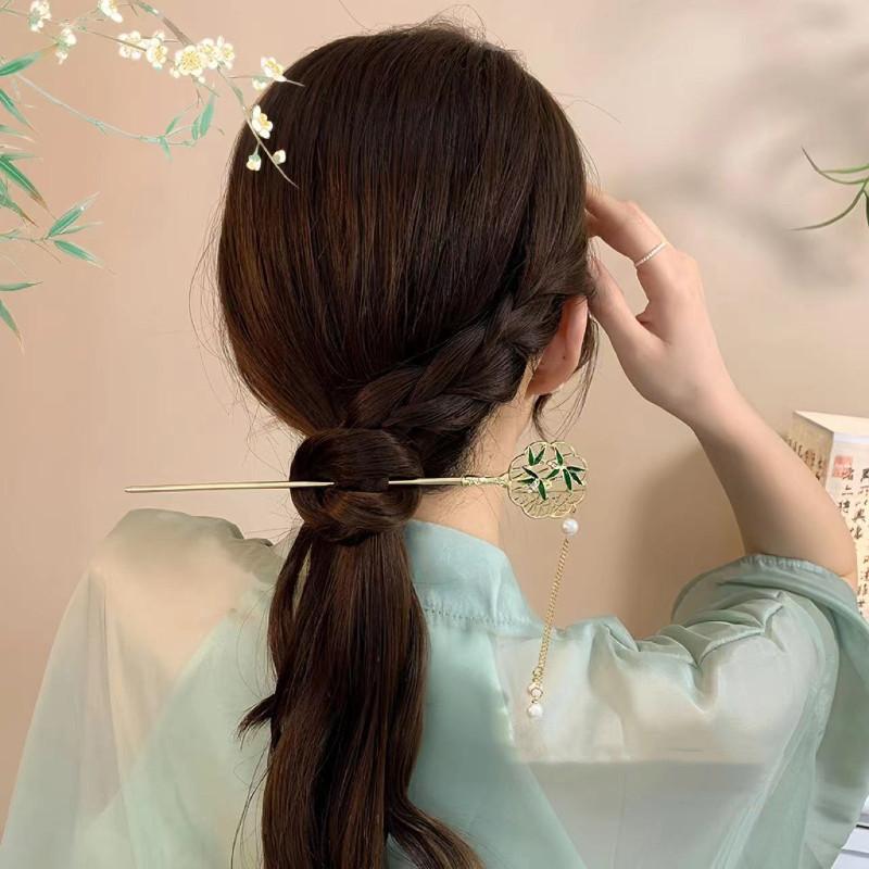 Retro Chinese Style Tassel Hair Clip Women Hair Stick Pins Flower Handmade Hairpins Charm Jewelry Girl Hair Accessories