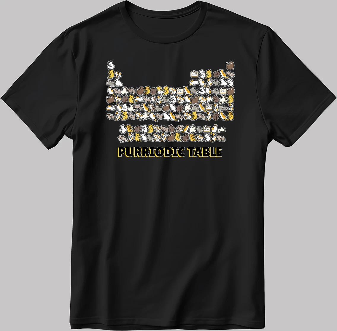 Purriodic Periodic Table Of Elements Cat White-Black Men / Women T Shirt YZ142 M
