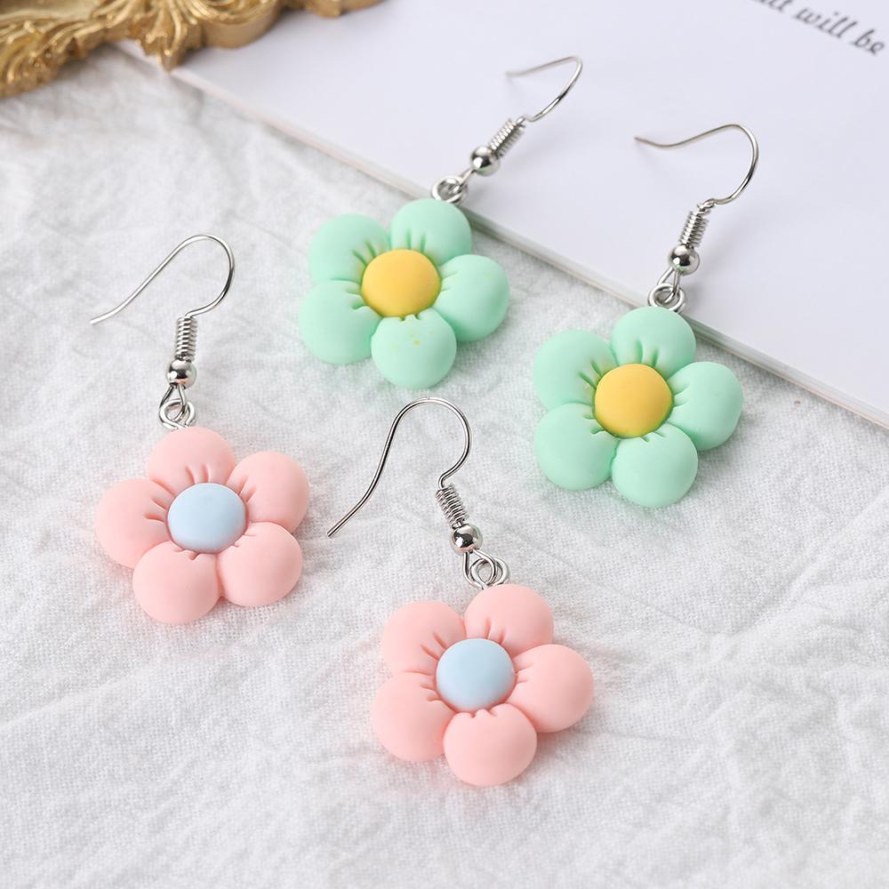 5/10pcs Colorful Acrylic Cute Flower Shape Loose Charm Pendants 21*24mm for Necklace DIY Craft Jewelry Making Accessories