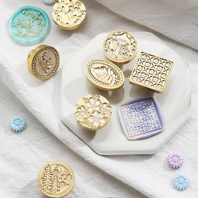 Maple LeavesPattern Daisies Wax Seal Stamp Retro Sealing Wax Stamp Replace Head Flowers Leaf Decorate Gift Morning Glory Fern