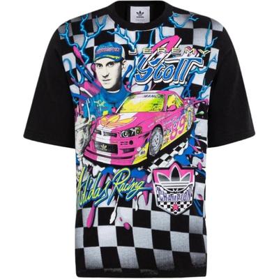 adidas Originals X Jeremy Scott Koszulka sportowa z krótkim rękawem w szachownicę Unisex Top Czarny HG6512