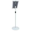 Podium Poster Stand Silver 33 X 33 X 123 Cm PVC and Steel