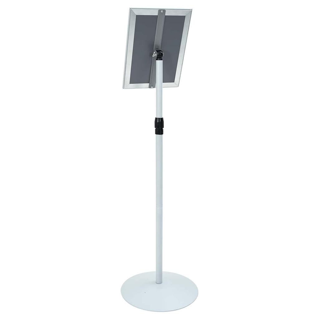 Podium Poster Stand Silver 33 X 33 X 123 Cm PVC and Steel