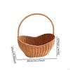 Picnic Basket with Handle Bread Imitation Rattan Handwoven for Outdoor