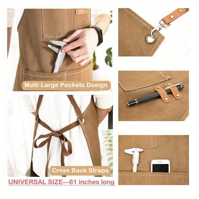 Household Canvas Apron Oil-proof Can Wipe Hands Kitchen Cooking Men Women Adult Aprons With Pockets Fashion Cafes Uniform Apron