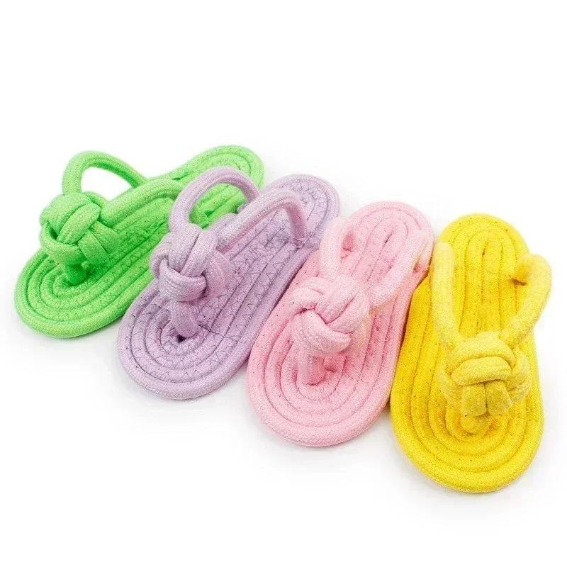 Cotton Slipper Rope Dog Toy, Interactive Chew Toys for Small Large Dogs Pet Teeth Cleaning Molar Training Puppy Supplies