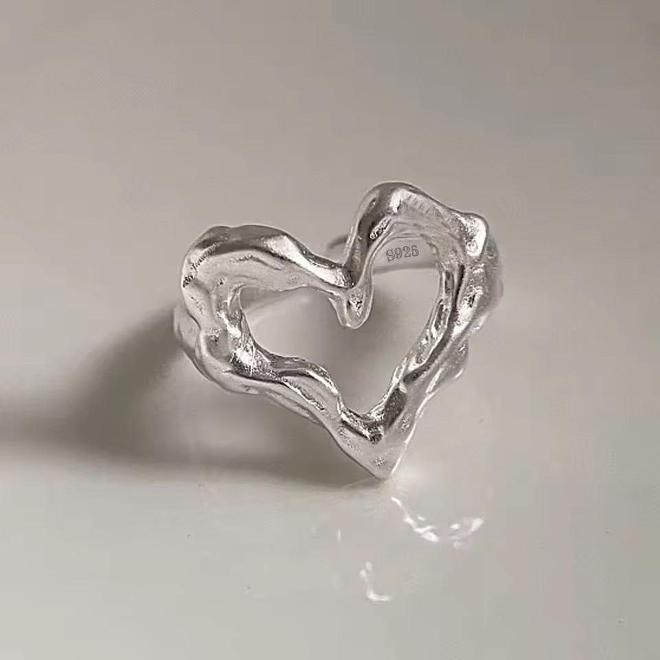 

PANJBJ 925 Sterling Silver Bow Knot Ring Hollowing Out Korean Minimalism Tassels Fashion Jewelry Gift Dropshipping resizable