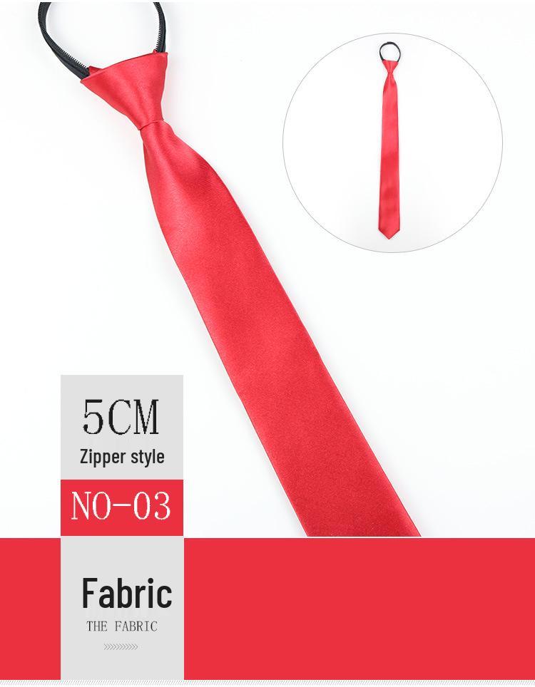 Herren 5cm Reißverschluss-Stil Imitationsseide Monochromatische Krawatte