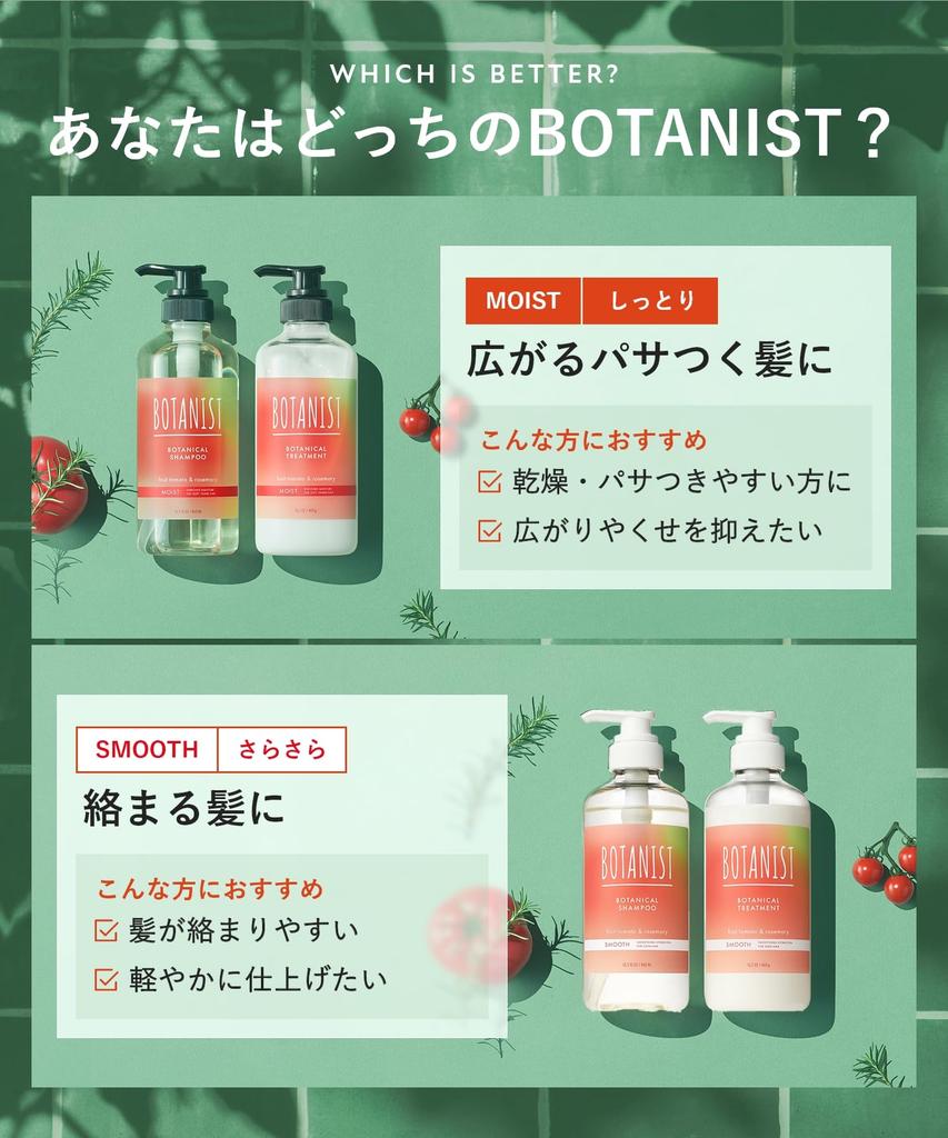 Summer Limited BOTANIST Botanist Shampoo Treatment Set Smooth Fruit Tomato Rosemary [2025 Edition] &