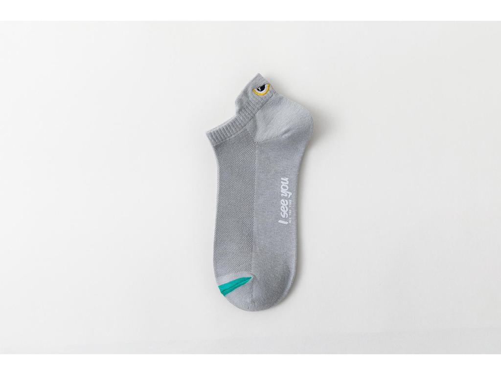 Men's 3D Ears Short Socks - Breathable Low-Cut Sports Mesh, Trendy for Spring/Summer.