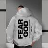 Street Bible Psalm Print Hooded Sweater, Dark Green Loose Shoulder Style, Same Style for Men and Women