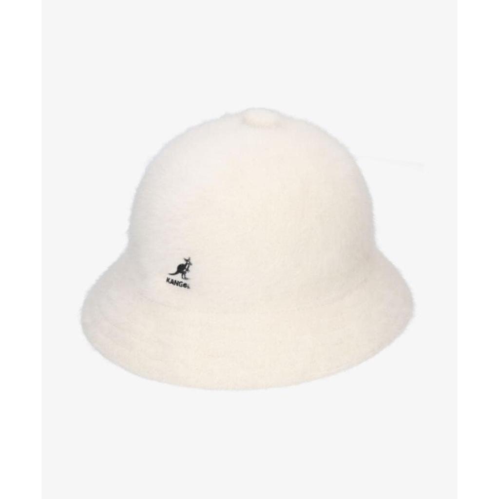 Used KANGOL Bucket Hat White Fur Material Hat Bucket Hat