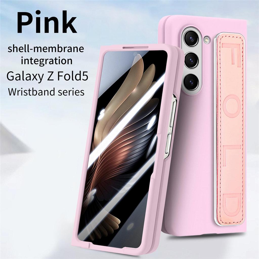 Elastic Rope Wristband Phone Case and Film for ZFold7/ZFold6 with PC Skin-Feel Spray Paint