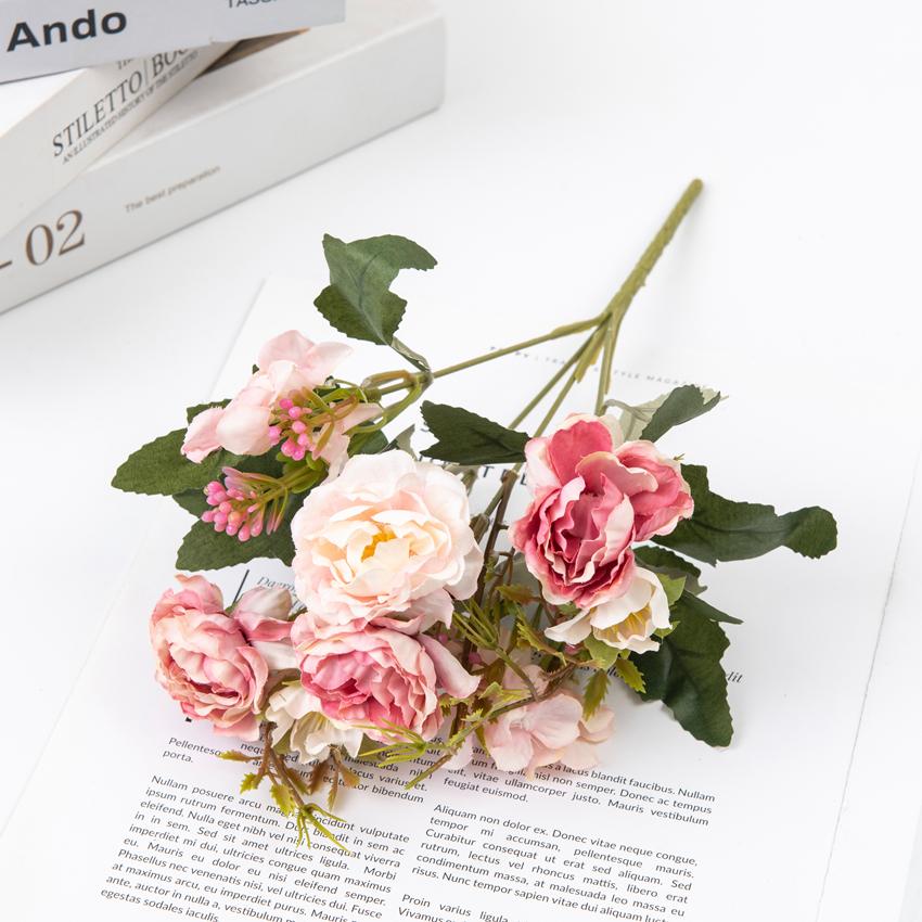 

Дешевый букет пионов из шелка Домашние свадебные декоративные цветы Искусственные цветы для скрапбукинга Декоративный цветочный горшок Искусственные цветы 2pcs розы красного