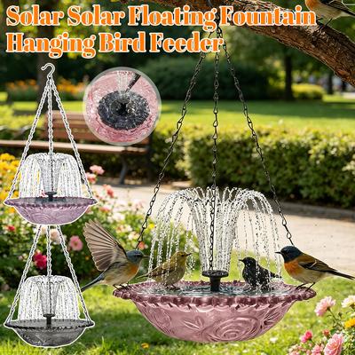 Outdoor Hanging Bird Bath with Solar Fountain Hanging Solar Bird Bath Fountain for Outdoor Garden Backyard Patio Lawn