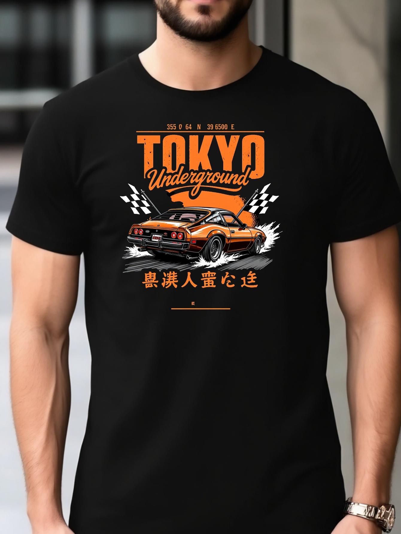 61310 Cotton Blend T-shirt - Tokyo Underground Racing Graphic Print L