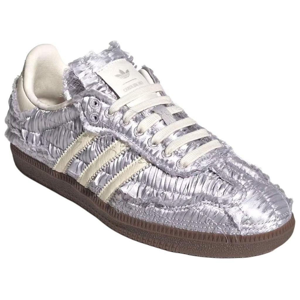 Caroline Hu x Adidas Samba OG Satin Pack - Silver Metallic Women Sneakers Cream-White Gum JP9283