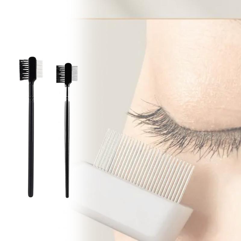 Double Makeup Tool Headed Steel Eyebrow Comb Eyebrow Shaping Grooming Eyelash