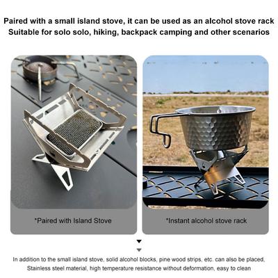Fogão Mini Dobrável de Aço Inoxidável Fogão Portátil de Carvão para Aromaterapia Fogão a Lenha para Acampamento Equipamento de Acampamento ao Ar Livre