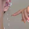 1Pc  Shiny Zircon Moon Star Long Tassel Ear Clip No Piercing Earring Trendy Female Ear Cuff Party Jewelry