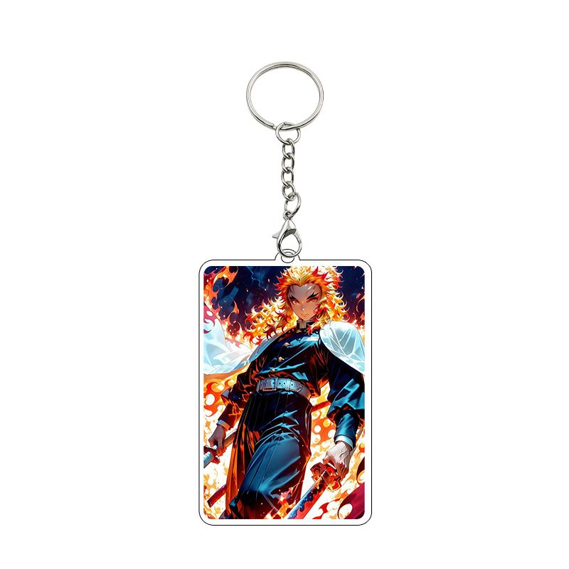 Anime 8cm Kamado Tanjiro Nezuko Agatsuma Zenitsu Cartoon Characters Acrylic Keychain Accessories Car Pendant Gifts Toy Wholesale