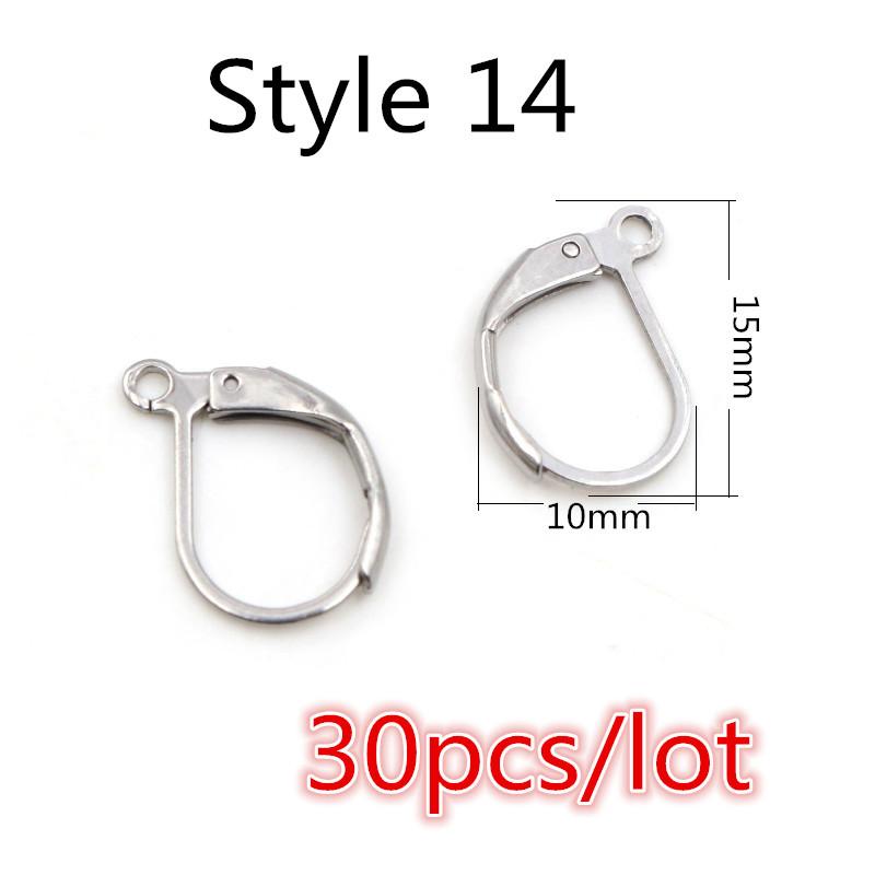  20x17mm Multi Styles Stainless steel DIY Earring Findings Clasps Hooks Jewelry Making Accessories Earwire
