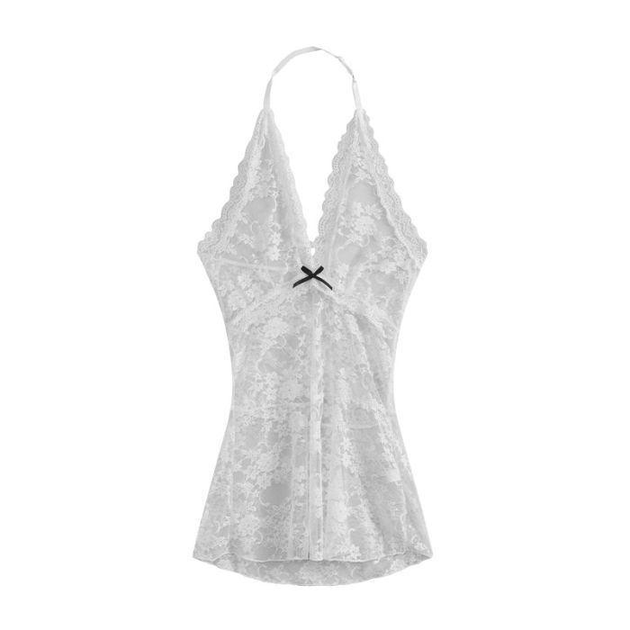 

Korean Chic Two-Piece Set: Belted Loose Shirt & Slim Lace Slip Dress S