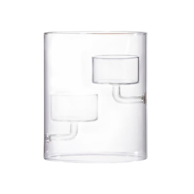 Förtjockad Glascylinder Ljusstake Vindtät Design Värmeljushållare För Flytande Ljus Hemhantverksprojekt