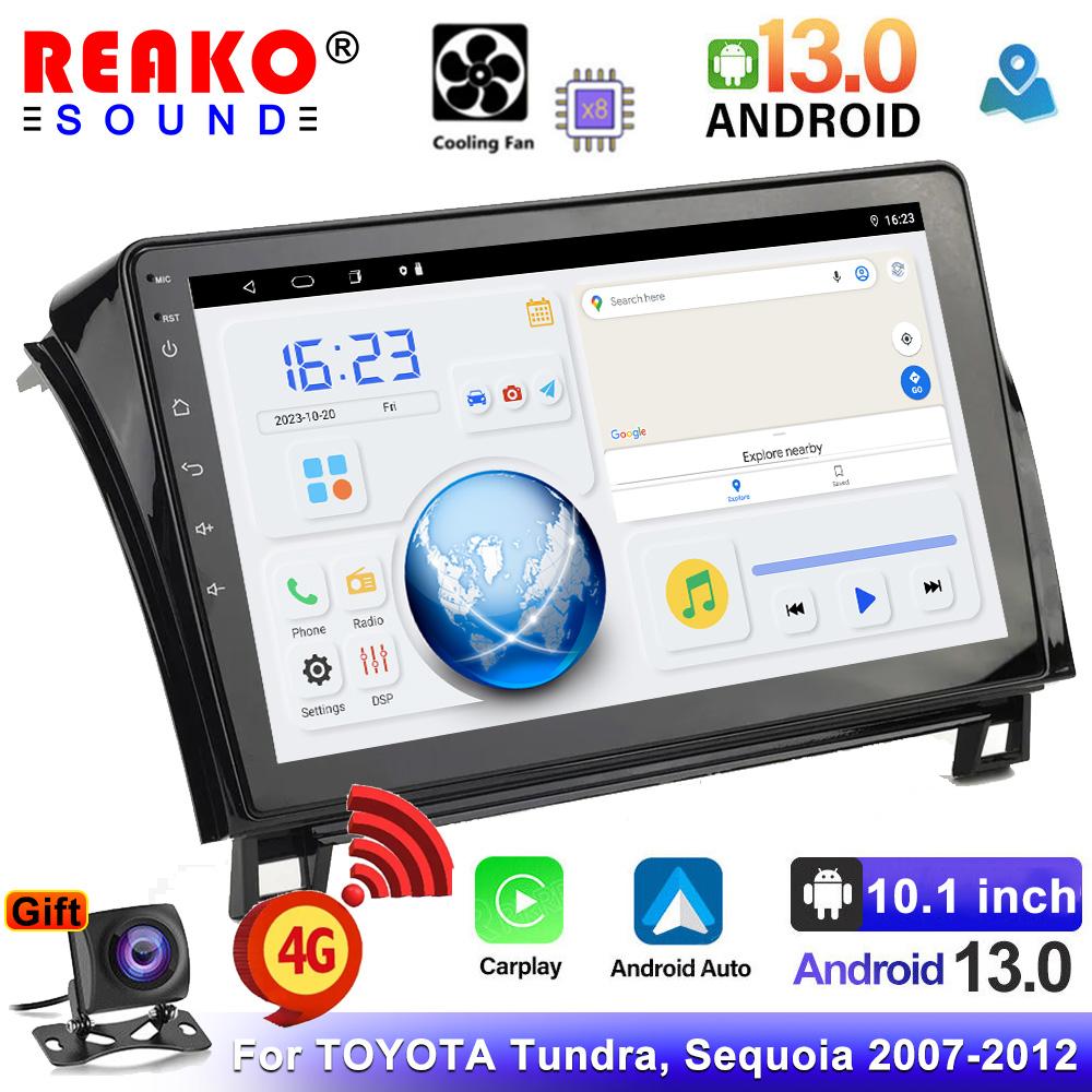 

10,1-дюймовый автомобильный радиоприемник на базе Android для Toyota Tundra XK50 2007-2013/Sequoia XK60 2008-2017, мультимедийный плеер, GPS-стерео, 4G Carplay 4+64+AHD