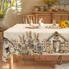 Vintage Easter Bunny Eggs Tablecloths Holiday Party Decor Spring Floral Rectangle/Round Table Cover Easter Decorations For Home