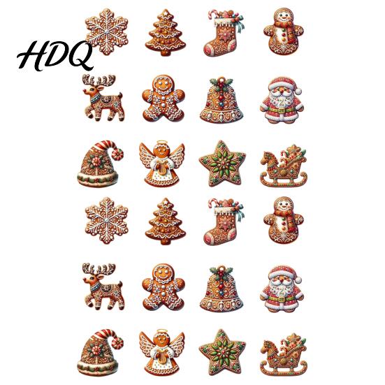 Weihnachtsbaumschmuck Set Holz Lebkuchenstil Ornamente mit Natürlichem Hanfseil Retro Festlich Hängend Rustikal Partyzubehör Anhänger für