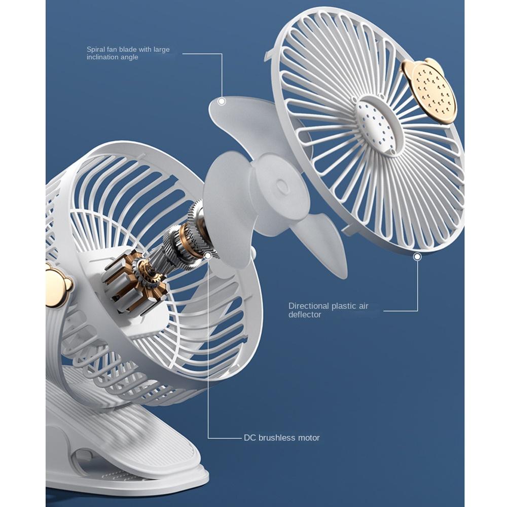 Rotation Desktop Hang Clip Fan Clip-On 3 In 1 Car Cooler Lightweight Ceiling Electric Fan  Outdoor