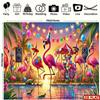 2D Flamingo Pool Party Backdrop Summer Luau Photo Booth Background