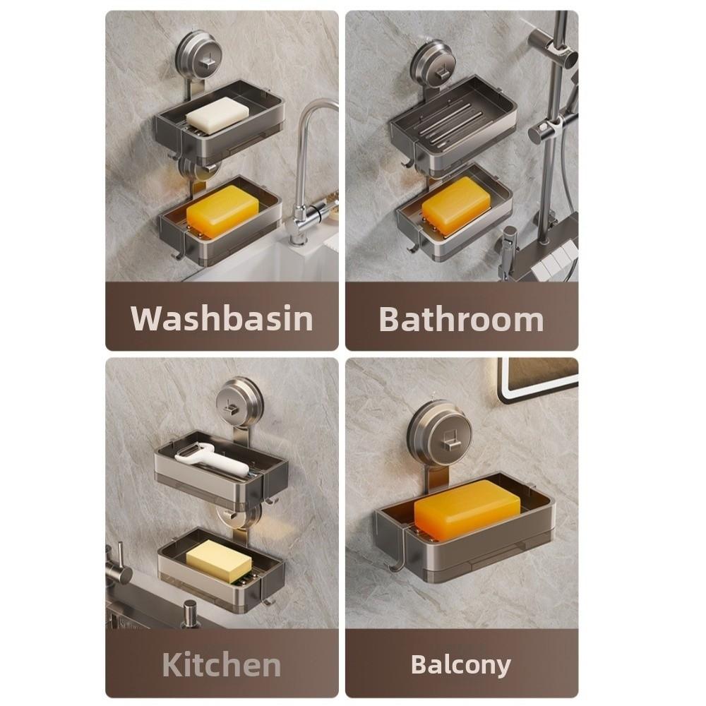 Waterproof Bathroom Soap Holder Suction Cup Soap Storage Rack Wall Mounted Soap Box  Bathroom