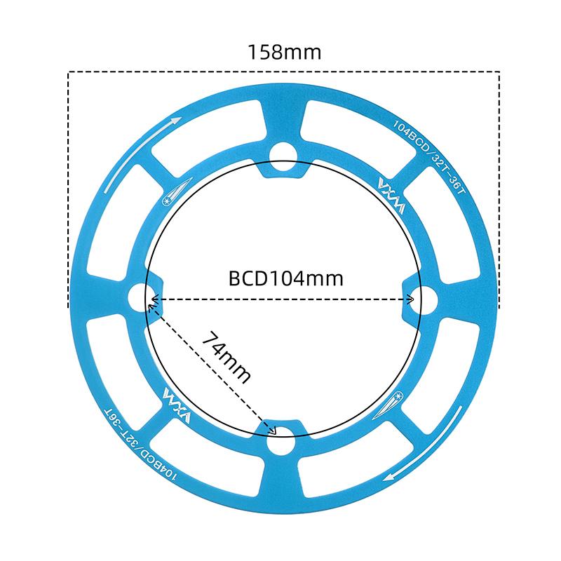 104BCD Bicycle Crankset Protective Cover Impact Resistant Light Weight Fit 32-42T Sprocket for Mountain Biking