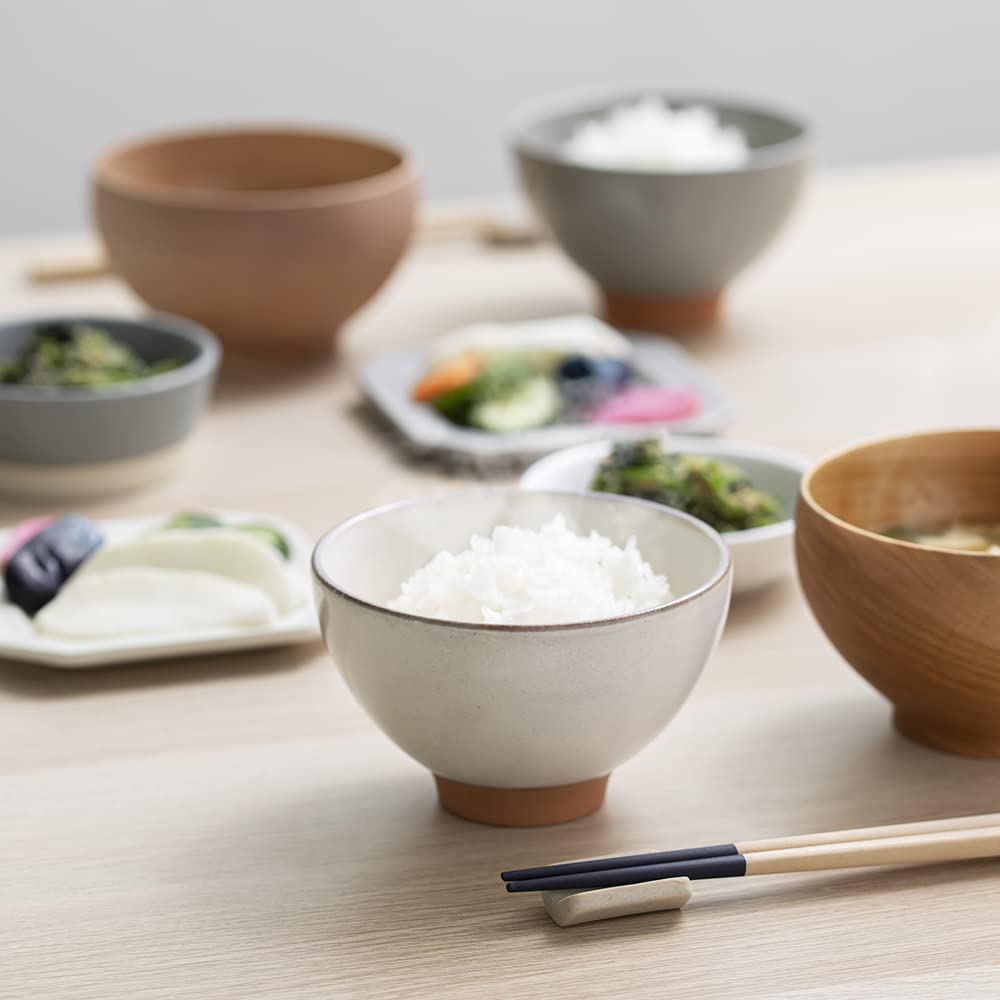 &NE Mino Ware Red Clay Tea Bowl, Haretoke, White, Diameter 11cm X Height 7cm, Made In Japan, Dishwasher Safe, Matte, Stylish NAW-193-WH