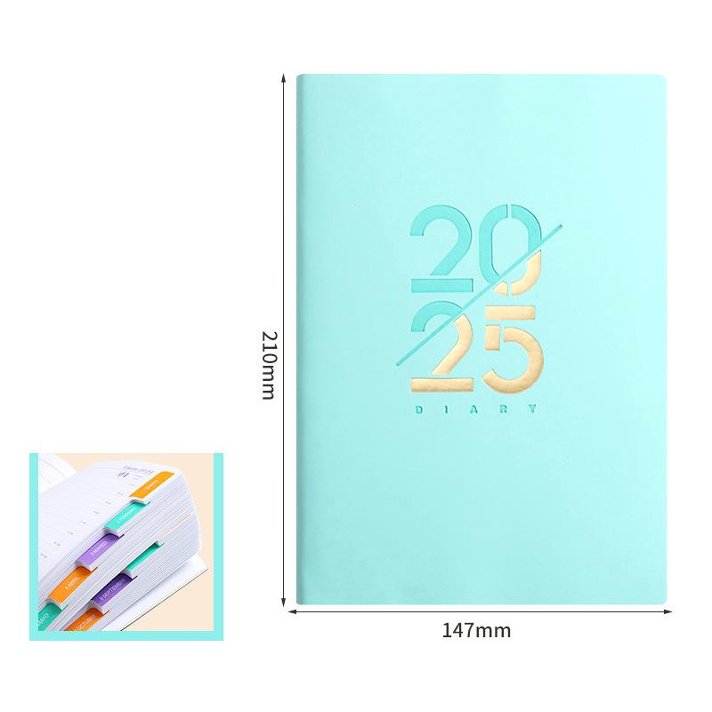 2026 Custom Printed Paper Classic Design Business Agenda Top Pu Leather Diary Hardcover Journal Planner Notebook with Pocket
