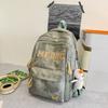 School Bag High Value Letter Back Couple Solid Color Casual Simple Light Outdoor Large Capacity