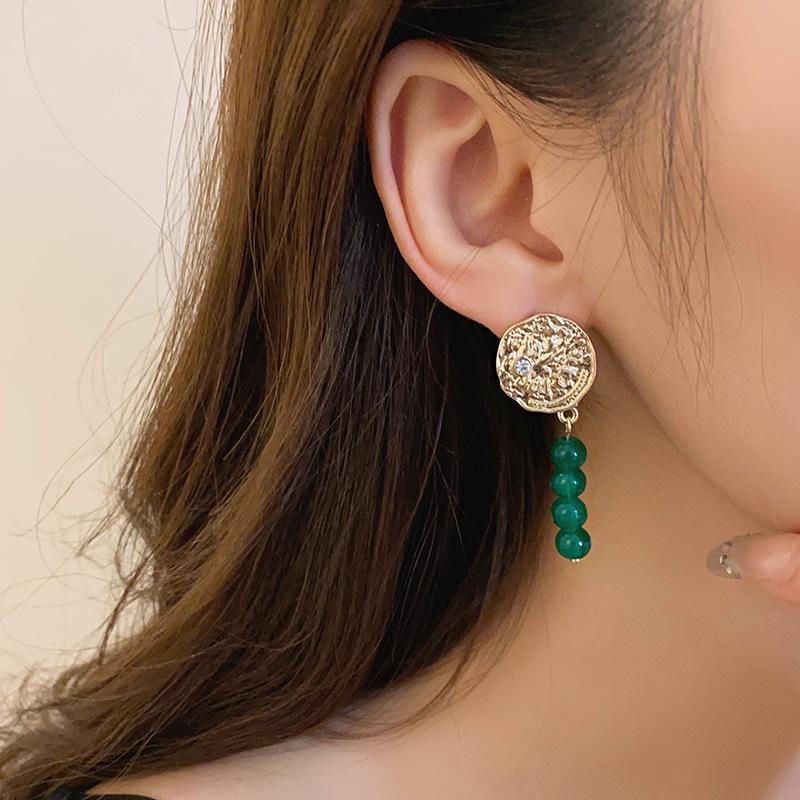 

European and American silver needle geometric flower earrings niche high-end explosive earrings personality exaggerated temperament earrings women