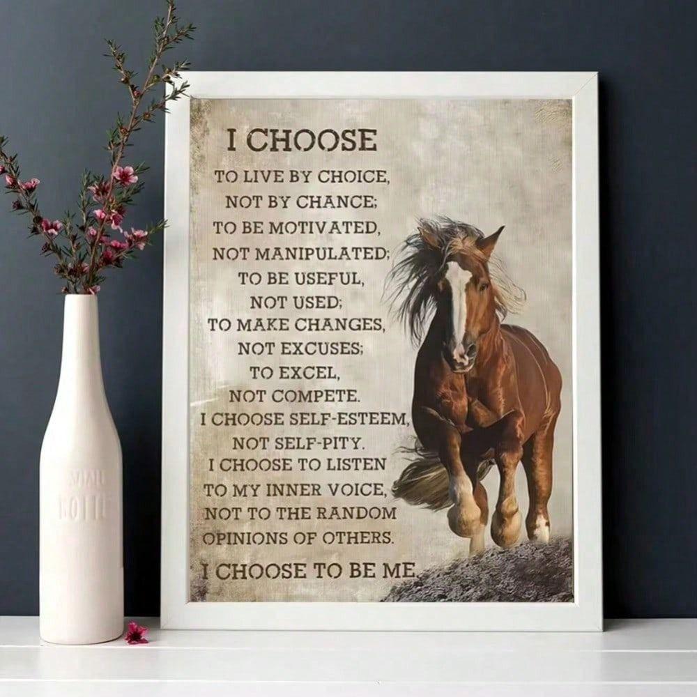 

Vintage Horse Metal Poster Wall Art Brown Home Decor