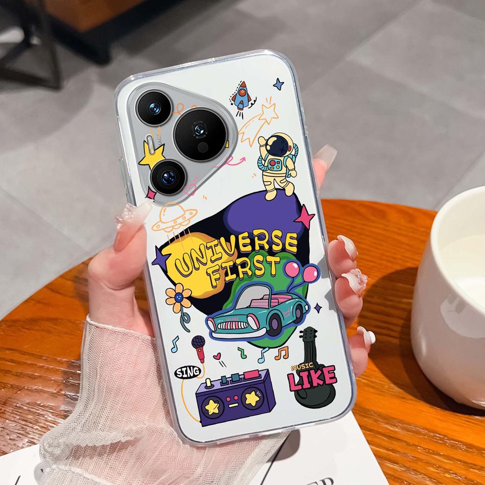 For Huawei Pura 70 Pro Plus Ultra Case Lucky Flower Transparent Phone Funda For Huawei Pura 70Pro+ Soft Slim TPU Silicone Cover