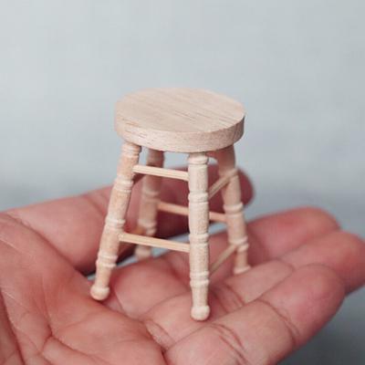 1 Stück Puppenhaus Log Runder Hocker Mini Ornament