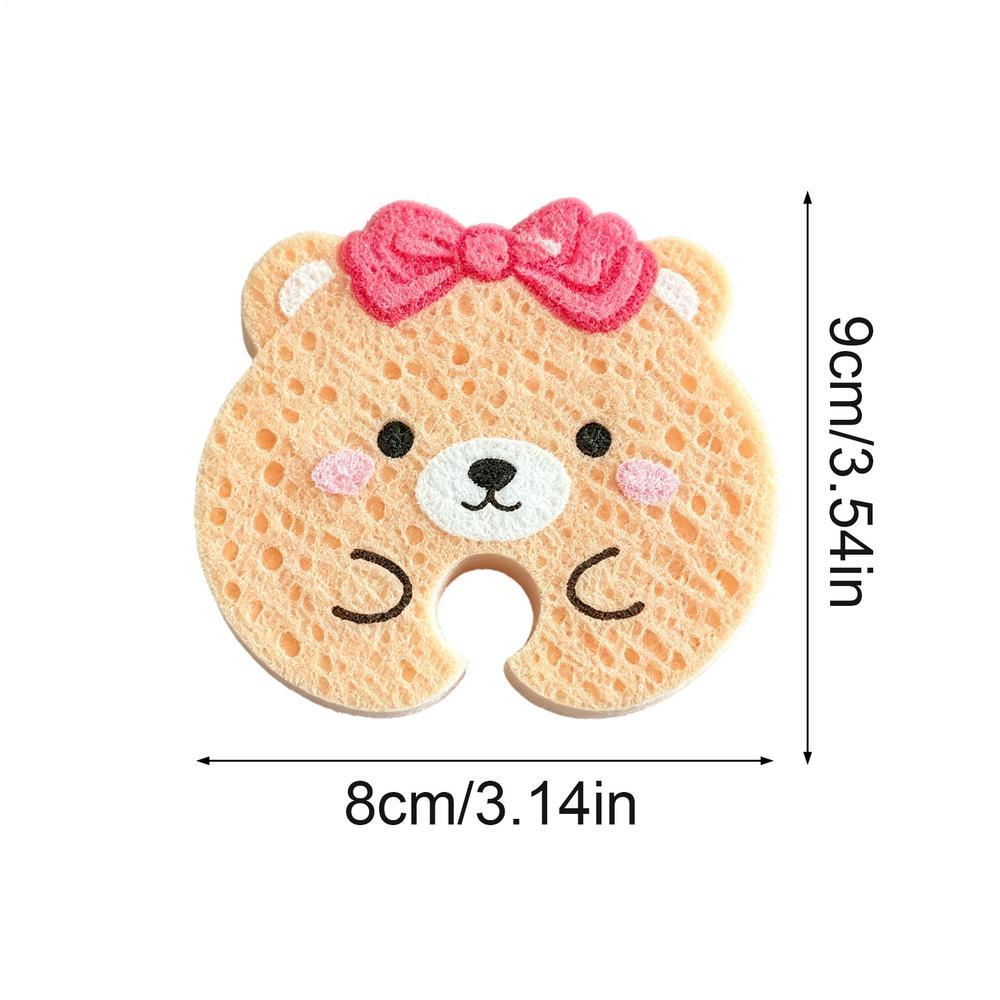 1PC Dishwashing Sponge Cute Cartoon Animal Dishwashing Wipe Dual-Sided Kitchen Cleaning Brush Sponge Erasers Kitchen Cleaning