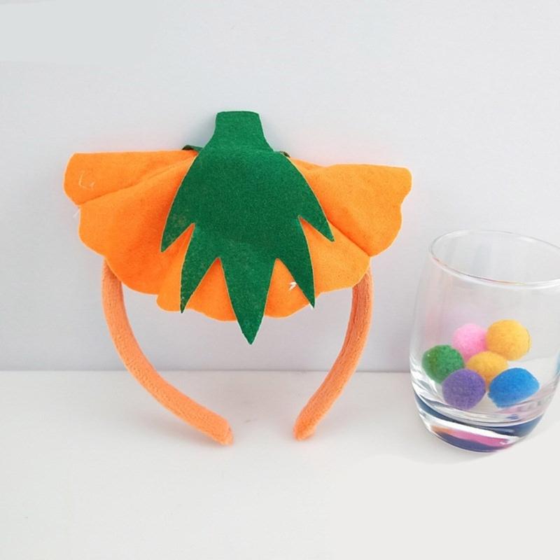 2Pcs Halloween Pumpkin Dress up Kits Includes Pumpkin Hairband Skirt