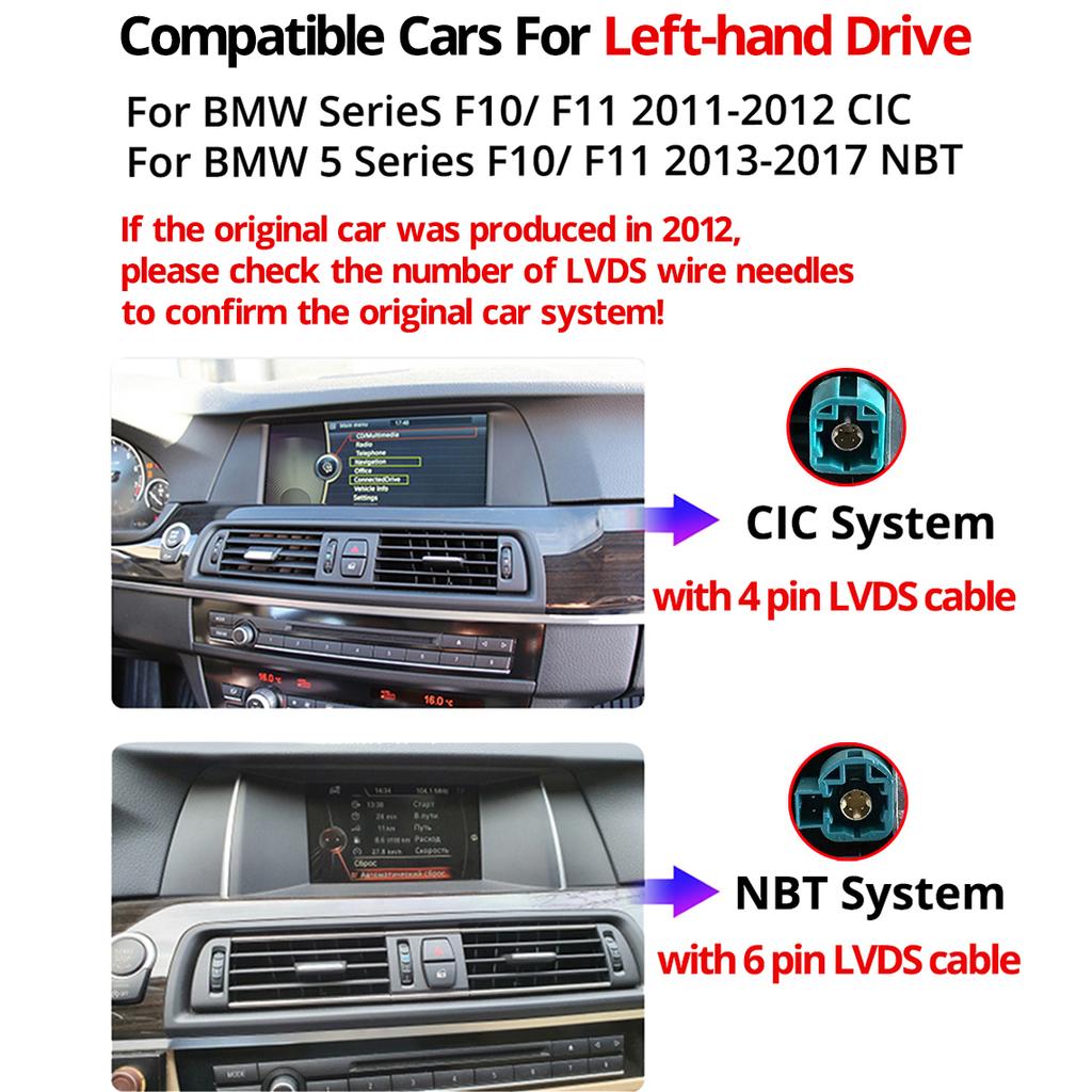 10.25" Multimedia  Player GPS Carplay Car Radio For BMW 5 Series F10 F11 2011-2017 CIC NBT System Android 13
