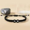 Trendy Black 26 Letter Braided Bracelet Handmade Adjustable Rope Woven Wristband Wrist Jewelry Accessories Couple Gift