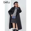 Betu Women's 2025 Winter Pure Wool Structured Overcoat