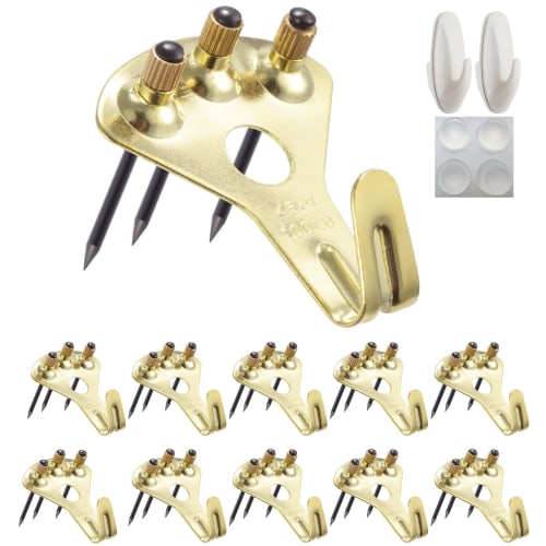 

10-Piece Wall Hooks, Picture Hooks, Wall-Mounted Hooks, Drywall Hooks, Safety Stainless Steel X-Hooks, Plasterboard Pins, Three-Pin Hooks, Invisible H