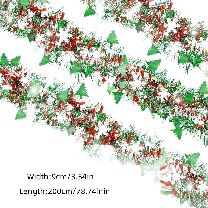 Christmas Tinsel Garlands Decoration Bar Tops Wreath Xmas Tree Ornaments Party Home Staircase Decor Pendant Prop